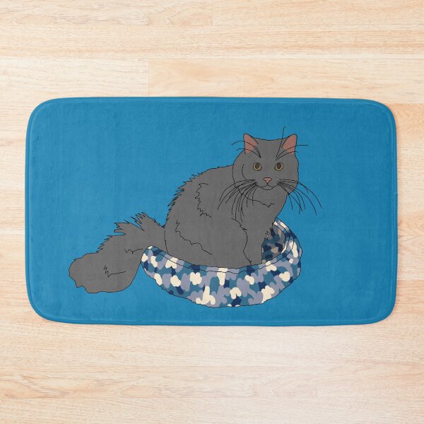 Item preview, Cat in Blue Bed (Grey) designed and sold by nklange240.