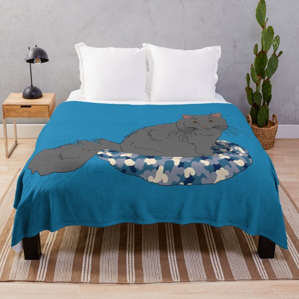 Item preview, Cat in Blue Bed (Grey) designed and sold by nklange240.