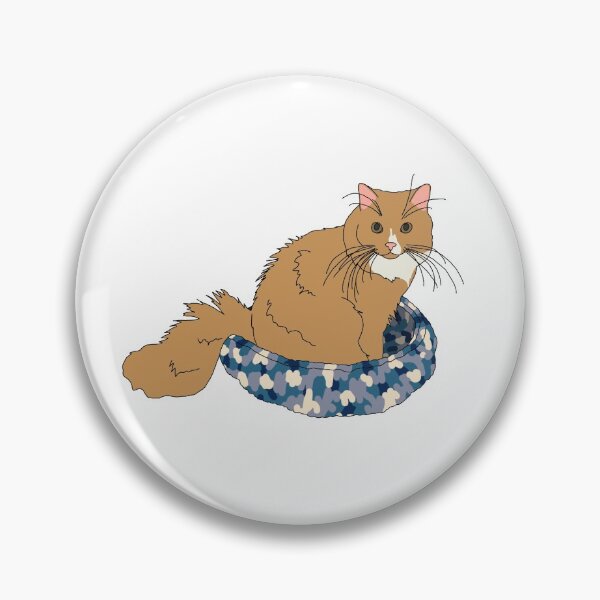 Item preview, Cat in Blue Bed (Orange and White) designed and sold by nklange240.