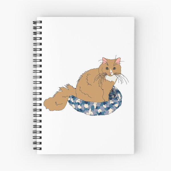 Item preview, Cat in Blue Bed (Orange and White) designed and sold by nklange240.