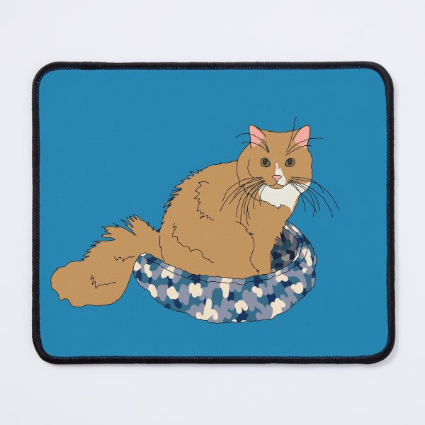 Item preview, Cat in Blue Bed (Orange and White) designed and sold by nklange240.
