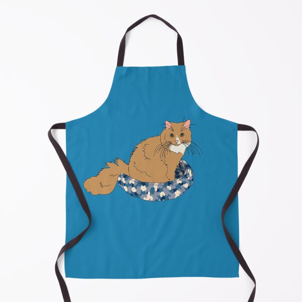 Item preview, Cat in Blue Bed (Orange and White) designed and sold by nklange240.