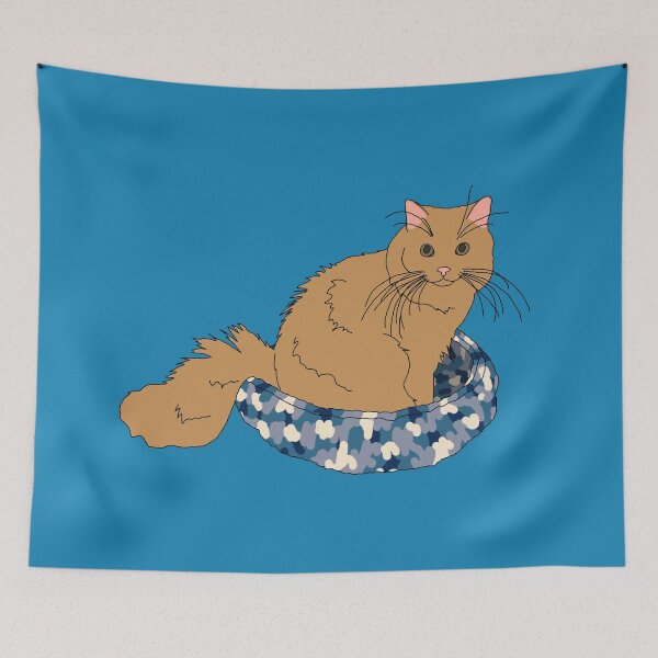 Item preview, Cat in Blue Bed (Orange) designed and sold by nklange240.