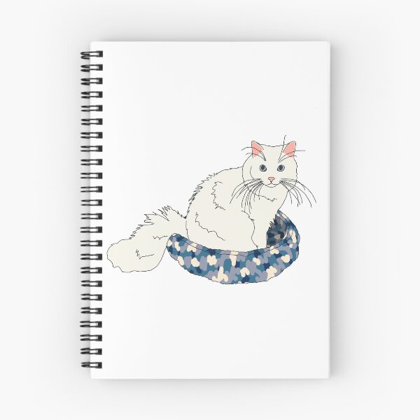 Item preview, Cat in Blue Bed (White with Blue Eyes) designed and sold by nklange240.