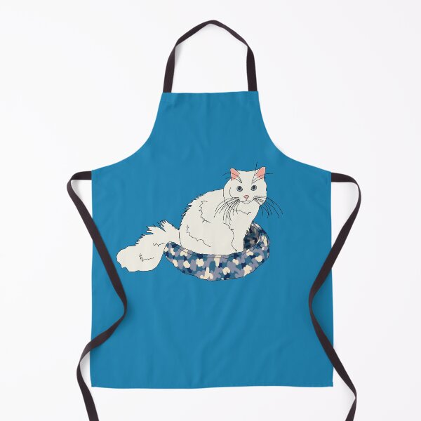 Item preview, Cat in Blue Bed (White with Blue Eyes) designed and sold by nklange240.