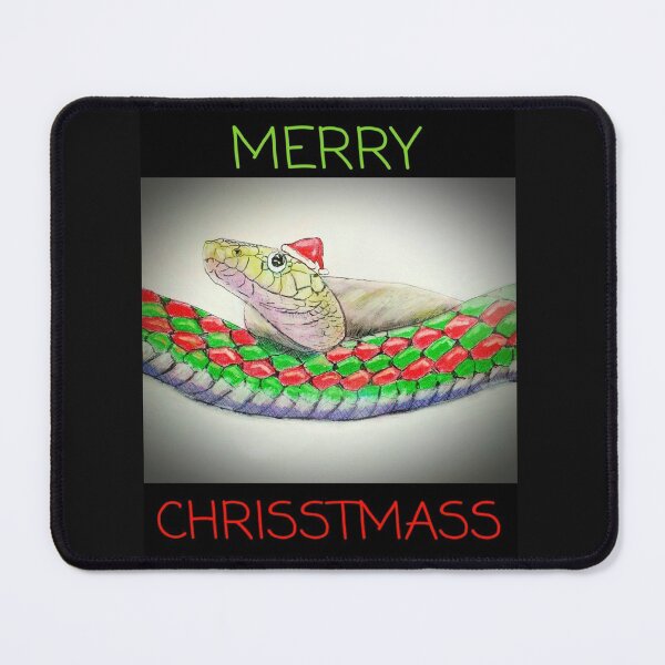 Item preview, MERRY CHRISSTMASS CHRISTMAS SNAKE WITH RED HAT designed and sold by ClosLineDesigns.