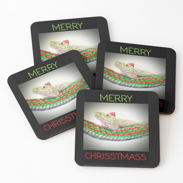 Item preview, MERRY CHRISSTMASS CHRISTMAS SNAKE WITH RED HAT designed and sold by ClosLineDesigns.