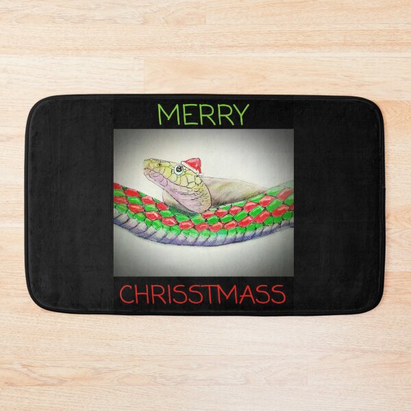 Item preview, MERRY CHRISSTMASS CHRISTMAS SNAKE WITH RED HAT designed and sold by ClosLineDesigns.