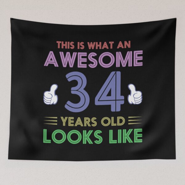 Item preview, Funny Birthday Party T-ShirtThis is What an Awesome 34 Years Old Looks Like Best Birthday Quotes designed and sold by CoonDerim.