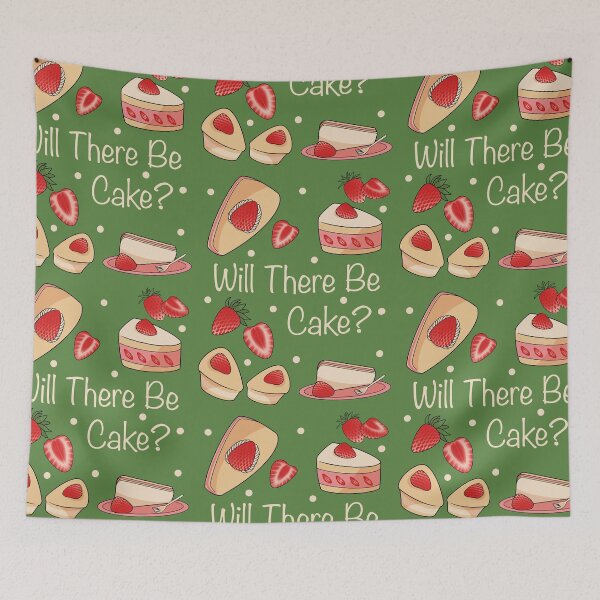 Item preview, Copy of Will There Be Cake? (Green background)  designed and sold by NatureKinKat.