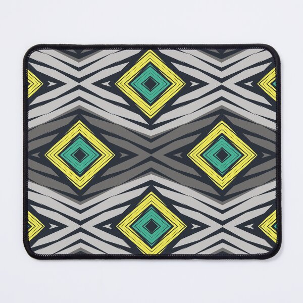 Item preview, Grey green yellow African tribal textile pattern art designed and sold by DADA635.