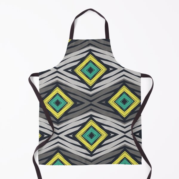 Item preview, Grey green yellow African tribal textile pattern art designed and sold by DADA635.