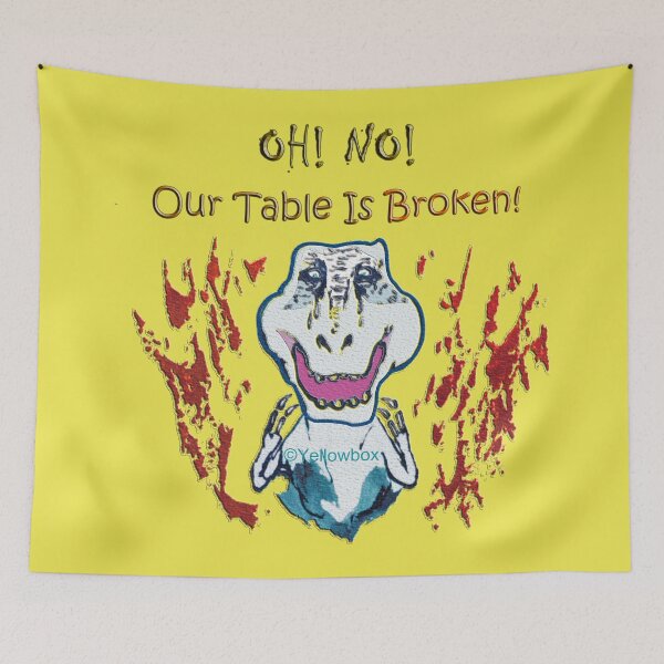 Item preview, Oh No! Our Table is Broken! - Yellowbox ink painting designed and sold by twyellowbox.