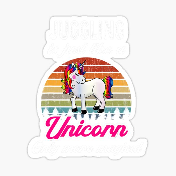 Item preview, Funny Juggling Design Retro Unicorn Vintage Sunset designed and sold by EvaDietrich.