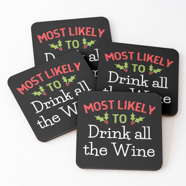 Item preview, Most Likely To Drink All The Wine Christmas Shirt designed and sold by ZavageDesigns.