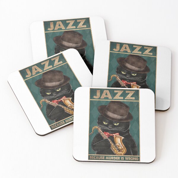 Item preview, Black Cat Jazz Because Murder Is Wrong Poster designed and sold by geralhops.