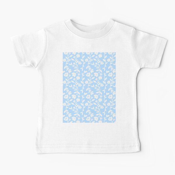 Item preview, Vine Pattern Fairy Garden Flowers Pastel Blue designed and sold by NamColors.