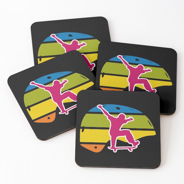 Item preview, Colorful Retro Skateboard Helmet with a kickflip designed and sold by BRU Design.