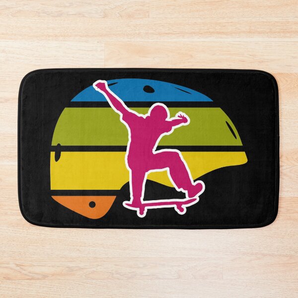 Item preview, Colorful Retro Skateboard Helmet with a kickflip designed and sold by BRU Design.