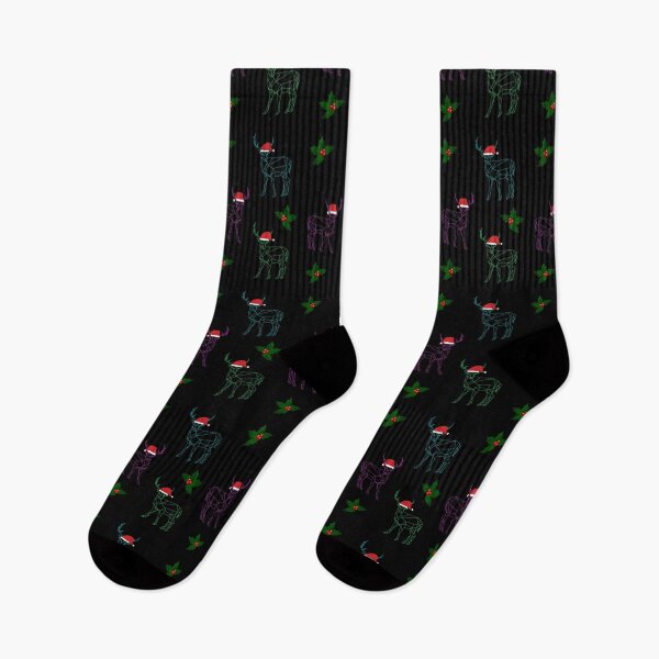 Item preview, Geometric reindeer and holly print - Christmas designed and sold by LukjanovArt.