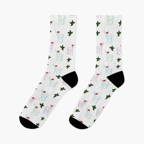 Item preview, Geometric space reindeer and holly print - Christmas designed and sold by LukjanovArt.