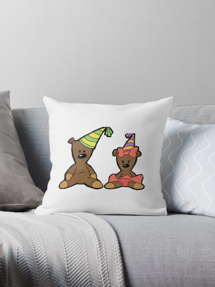 Mr and Mrs Teddy Bean! Throw Pillow for Sale by Ana Fernandez