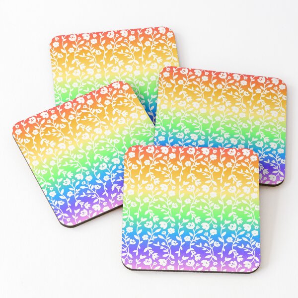 Item preview, Vine Pattern Fairy Garden Flowers Rainbow designed and sold by NamColors.