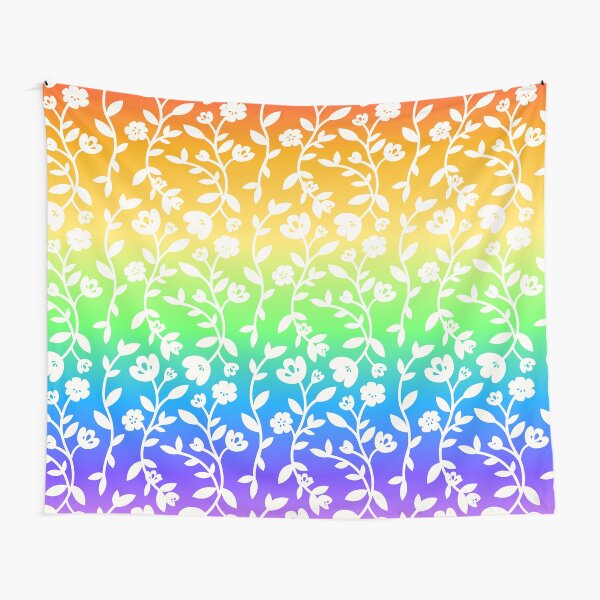 Item preview, Vine Pattern Fairy Garden Flowers Rainbow designed and sold by NamColors.