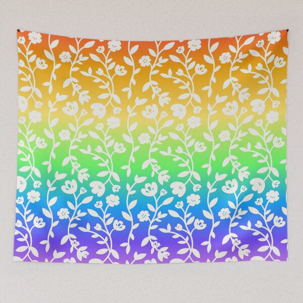 Item preview, Vine Pattern Fairy Garden Flowers Rainbow designed and sold by NamColors.