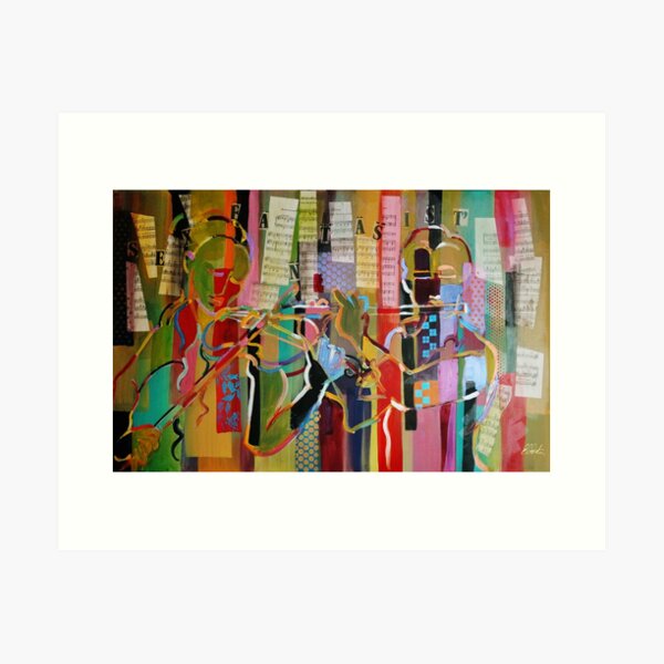 Expresstionist Violin and Flute Players 844 Art Print