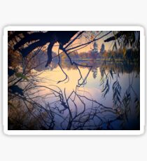 Autumn Tones, Lake Weeroona by Lorraine McCarthy Sticker