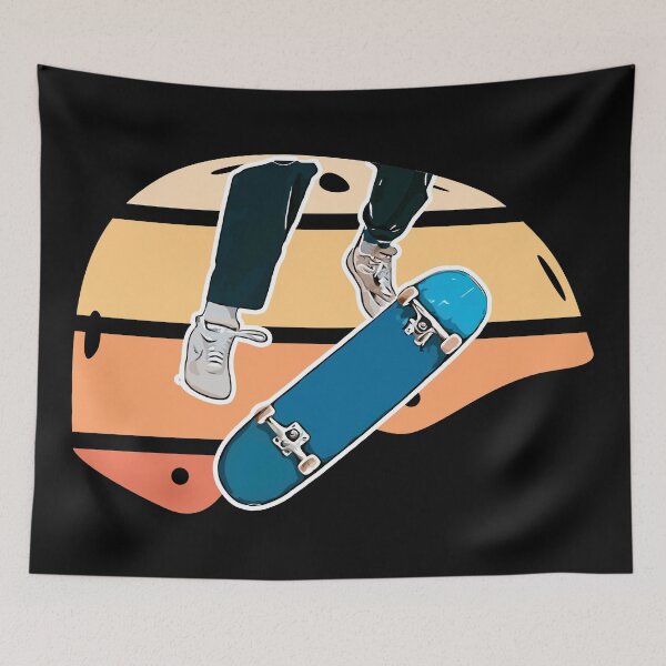 Item preview, Colorful Retro Skateboard Helmet with a kickflip designed and sold by BRU Design.