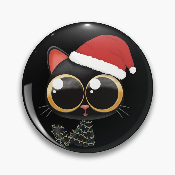 Artikelvorschau, Kawaii Black Cat verheddert sich in Weihnachtsbeleuchtung in einer Weihnachtsmütze entworfen und verkauft von OnyxTurtle.