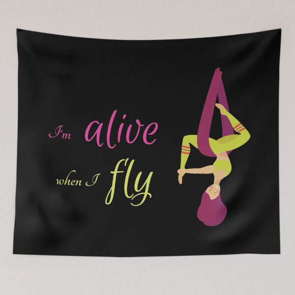 Item preview, I'm alive when I fly, Antigravity Yoga print designed and sold by trendingatees.