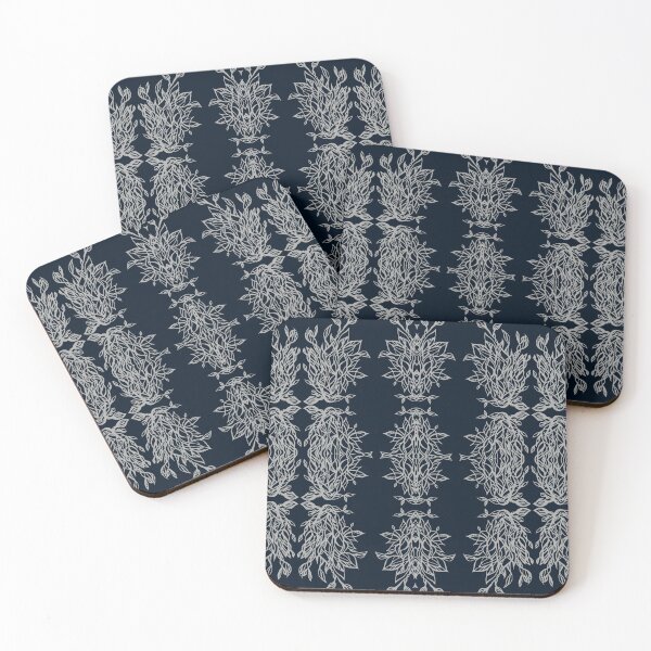 Item preview, Dark Blue and White Leaves Abstract Pattern designed and sold by jeanyun48.