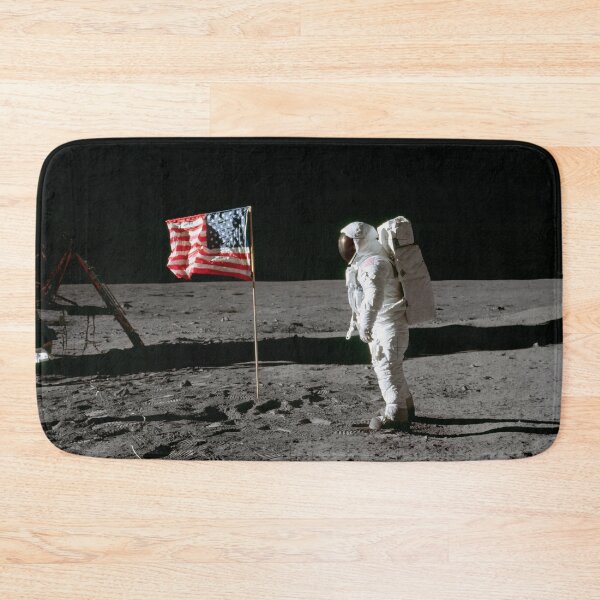 Item preview, Buzz Aldrin and US flag on the moon Apollo 11 designed and sold by w1ckerman.