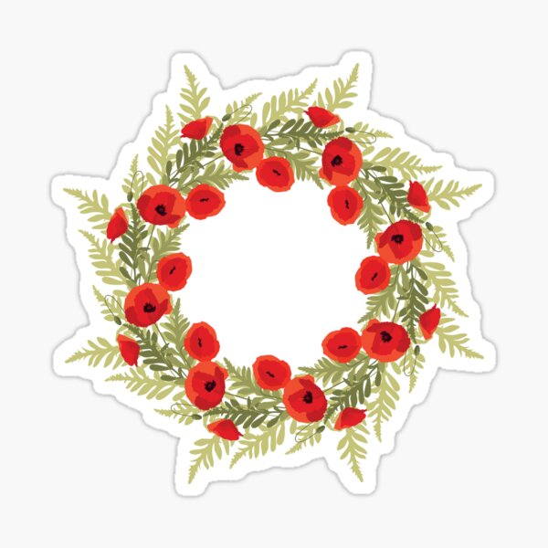 Item preview, Poppy Flowers Wreath designed and sold by boozkova-vorona.