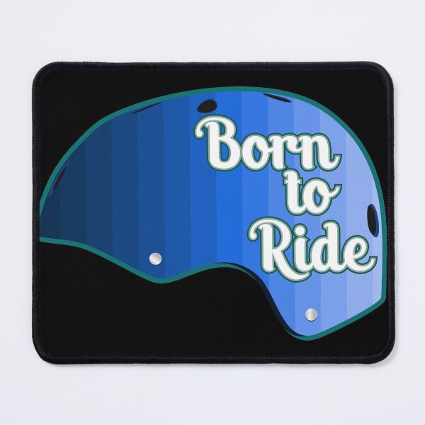 Item preview, Skateboard helmet - Born to ride - solid blue gradient designed and sold by BRU Design.