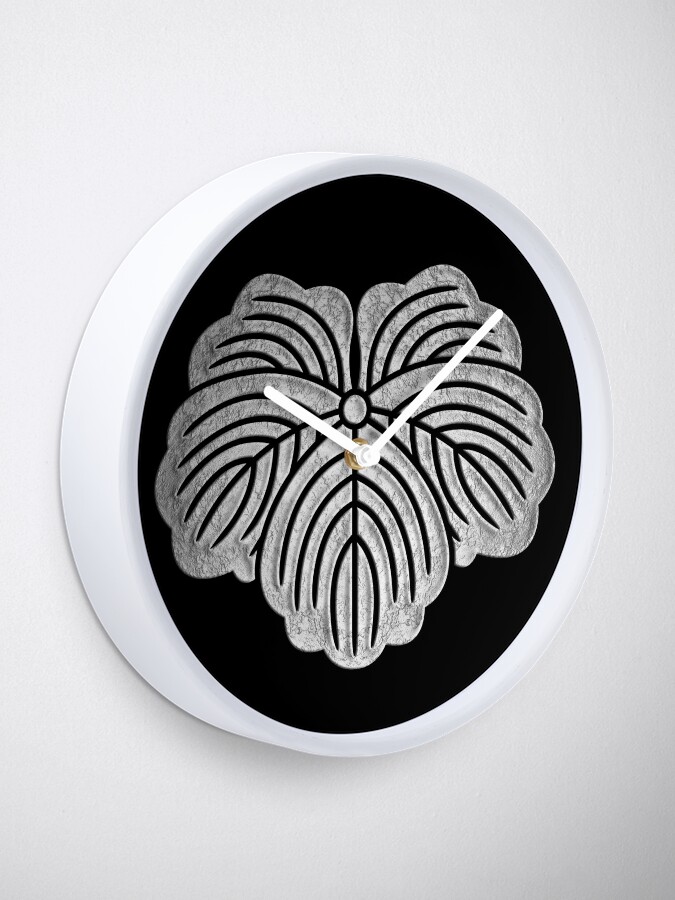 Matsunaga Kamon Tsuta in Silver Foil Clock for Sale by Takeda-art