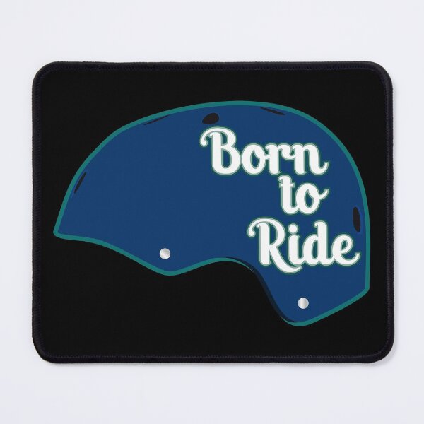 Item preview, Skateboard helmet - Born to ride - solid blue designed and sold by BRU Design.