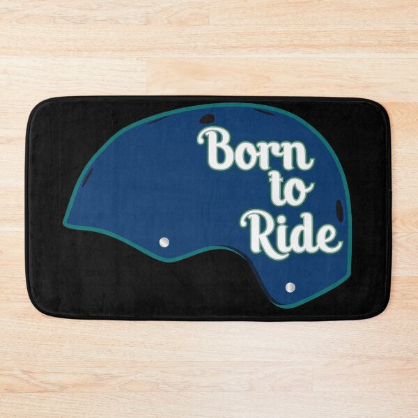 Item preview, Skateboard helmet - Born to ride - solid blue designed and sold by BRU Design.