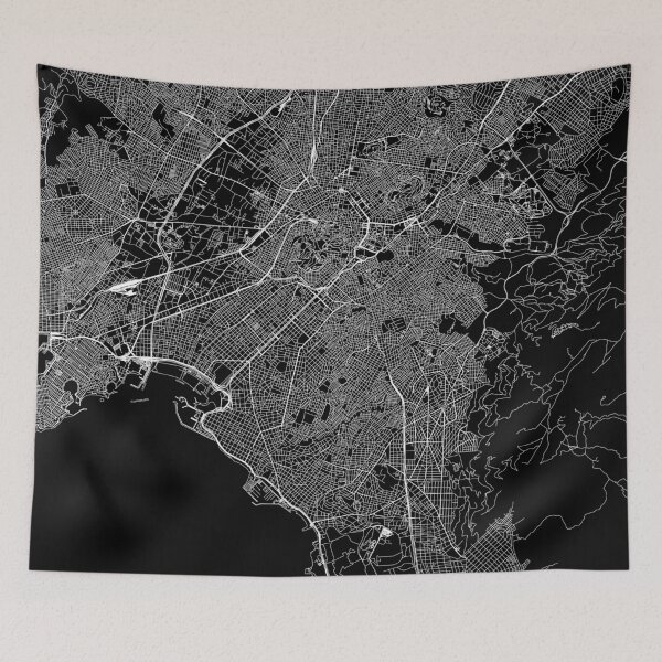 Item preview, Athens Black Map designed and sold by multiplicitymap.