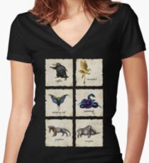 Fantastical Creatures Women's Fitted V-Neck T-Shirt