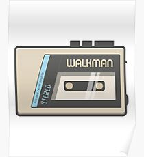 Retro Walkman Music Player 80s Electronics Poster