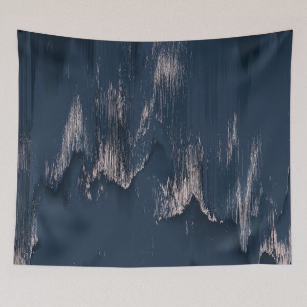 Item preview, Abstract Glitch Pattern in Blush and Dark Navy Blue designed and sold by kasamor.