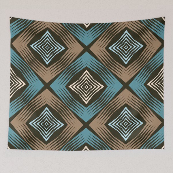 Item preview, Geometric vintage retro tribal textile pattern art designed and sold by DADA635.