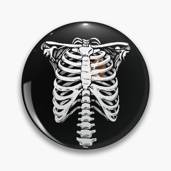 Artikelvorschau, Football Heart Skeleton Rib Cage Halloween Love Football Gear entworfen und verkauft von DynamicDesign.