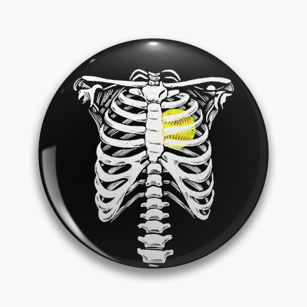 Artikelvorschau, Softball Heart Skeleton Rib Cage Halloween Love Softball Gear entworfen und verkauft von DynamicDesign.