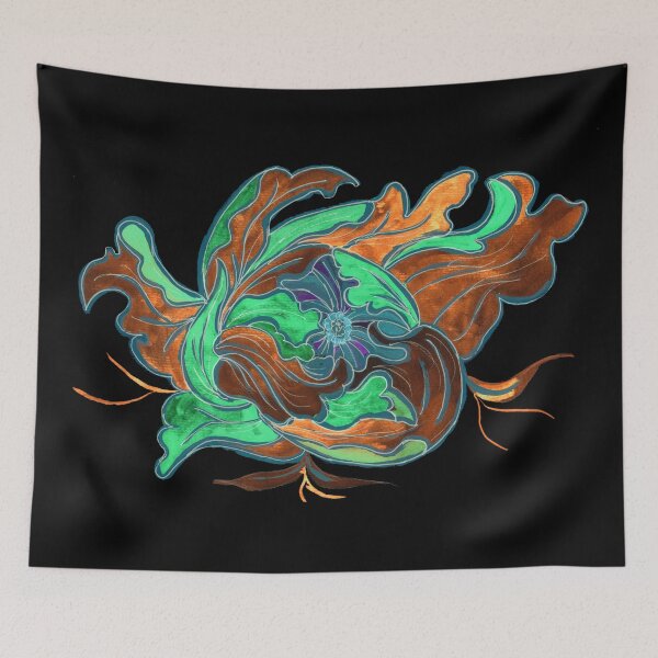 Item preview, Abstract Green and Bronze Orchid designed and sold by Sebastian Grafmann.