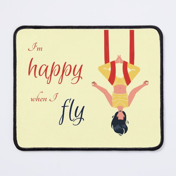 Item preview, I'm happy when I fly, Antigravity Yoga print designed and sold by trendingatees.